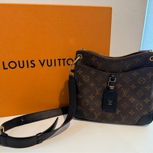 Louis Vuitton Odeon NM PM Black and Brown Monogram Crossbody Bag